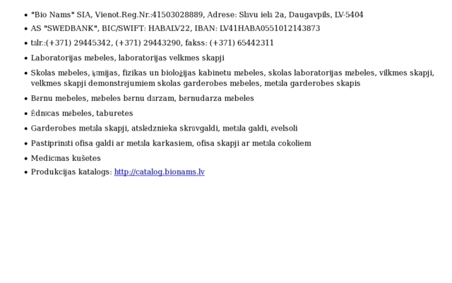 Bio nams, SIA